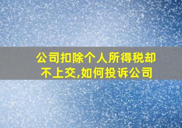 公司扣除个人所得税却不上交,如何投诉公司