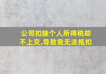 公司扣除个人所得税却不上交,导致我无法抵扣