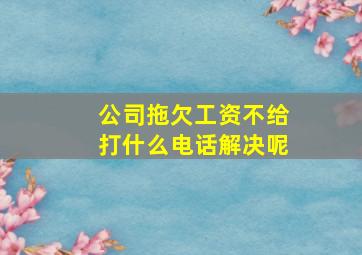 公司拖欠工资不给打什么电话解决呢