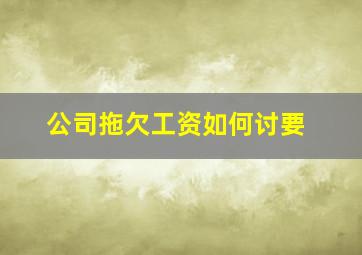 公司拖欠工资如何讨要