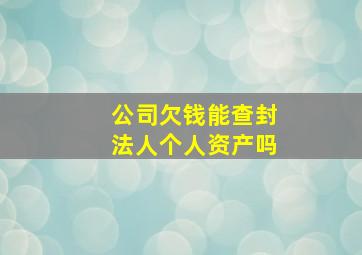 公司欠钱能查封法人个人资产吗