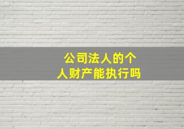 公司法人的个人财产能执行吗