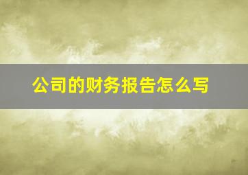 公司的财务报告怎么写