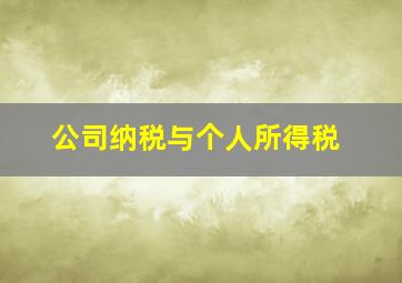 公司纳税与个人所得税