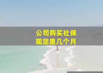 公司购买社保规定是几个月