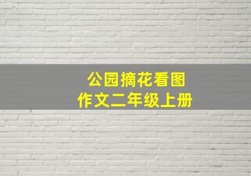 公园摘花看图作文二年级上册