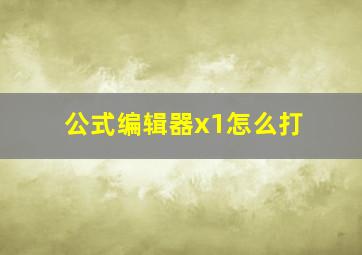 公式编辑器x1怎么打