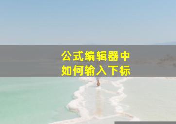 公式编辑器中如何输入下标