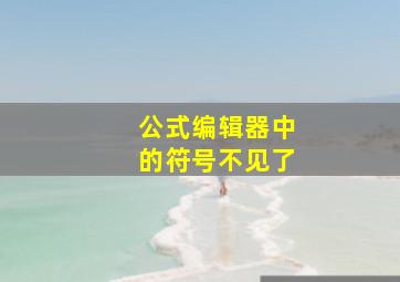 公式编辑器中的符号不见了