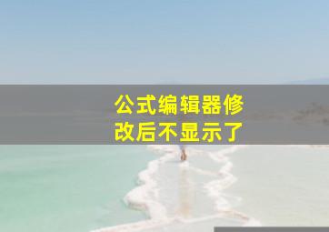 公式编辑器修改后不显示了