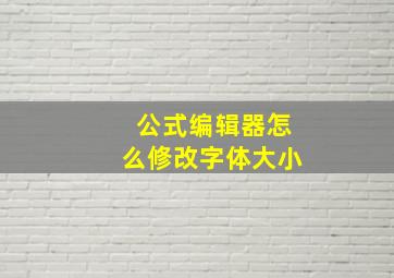 公式编辑器怎么修改字体大小