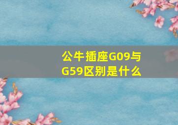 公牛插座G09与G59区别是什么