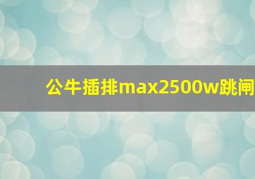 公牛插排max2500w跳闸