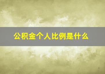 公积金个人比例是什么