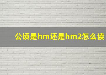 公顷是hm还是hm2怎么读