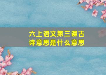 六上语文第三课古诗意思是什么意思