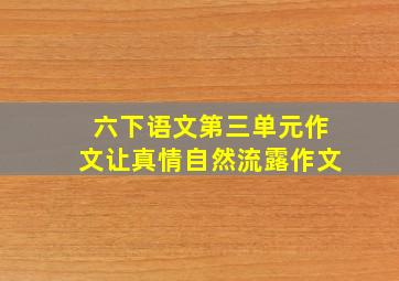 六下语文第三单元作文让真情自然流露作文