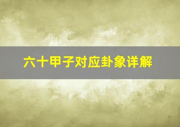 六十甲子对应卦象详解