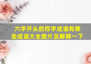 六字开头的四字成语有哪些成语大全图片及解释一下