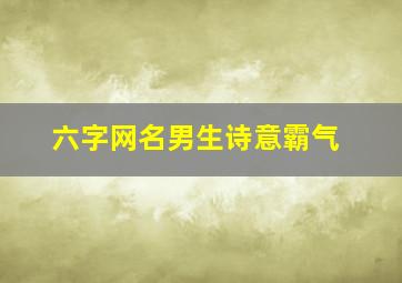 六字网名男生诗意霸气