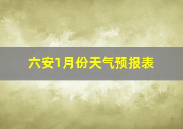 六安1月份天气预报表