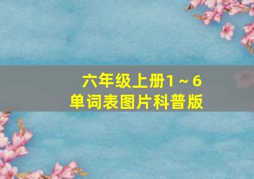 六年级上册1～6单词表图片科普版