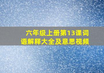 六年级上册第13课词语解释大全及意思视频