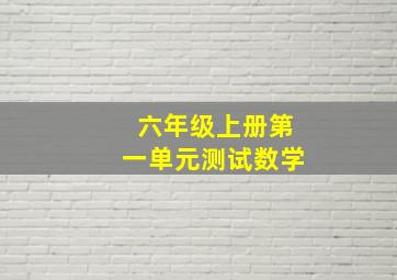 六年级上册第一单元测试数学