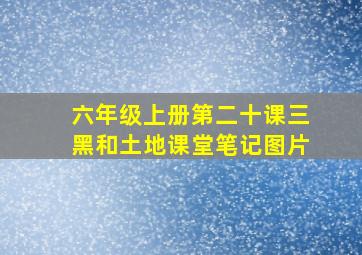 六年级上册第二十课三黑和土地课堂笔记图片