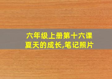 六年级上册第十六课夏天的成长,笔记照片