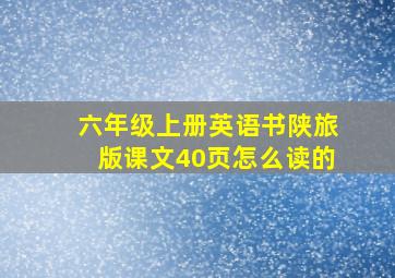 六年级上册英语书陕旅版课文40页怎么读的