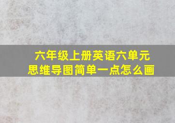 六年级上册英语六单元思维导图简单一点怎么画