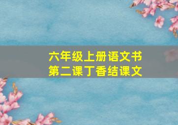 六年级上册语文书第二课丁香结课文