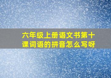 六年级上册语文书第十课词语的拼音怎么写呀