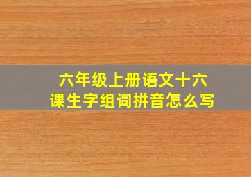 六年级上册语文十六课生字组词拼音怎么写