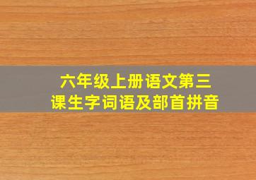 六年级上册语文第三课生字词语及部首拼音