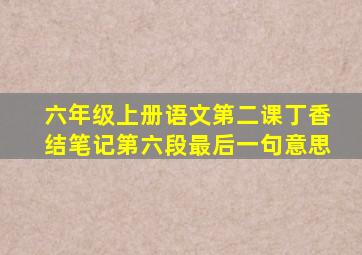 六年级上册语文第二课丁香结笔记第六段最后一句意思