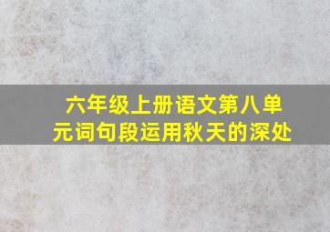 六年级上册语文第八单元词句段运用秋天的深处