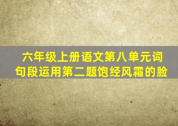 六年级上册语文第八单元词句段运用第二题饱经风霜的脸