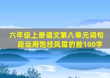 六年级上册语文第八单元词句段运用饱经风霜的脸100字