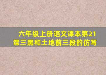 六年级上册语文课本第21课三黑和土地前三段的仿写