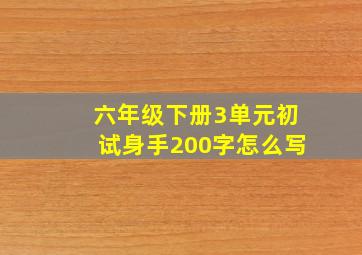 六年级下册3单元初试身手200字怎么写