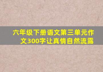 六年级下册语文第三单元作文300字让真情自然流露