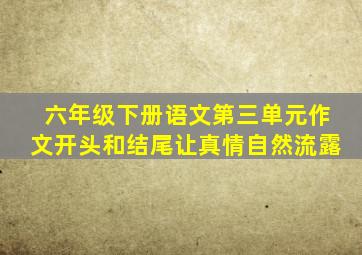 六年级下册语文第三单元作文开头和结尾让真情自然流露