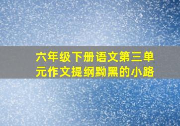 六年级下册语文第三单元作文提纲黝黑的小路