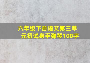 六年级下册语文第三单元初试身手弹琴100字