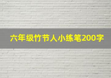 六年级竹节人小练笔200字