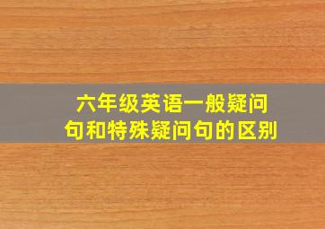 六年级英语一般疑问句和特殊疑问句的区别