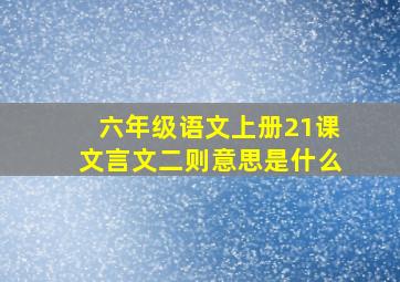 六年级语文上册21课文言文二则意思是什么