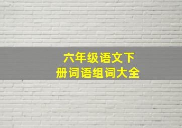 六年级语文下册词语组词大全